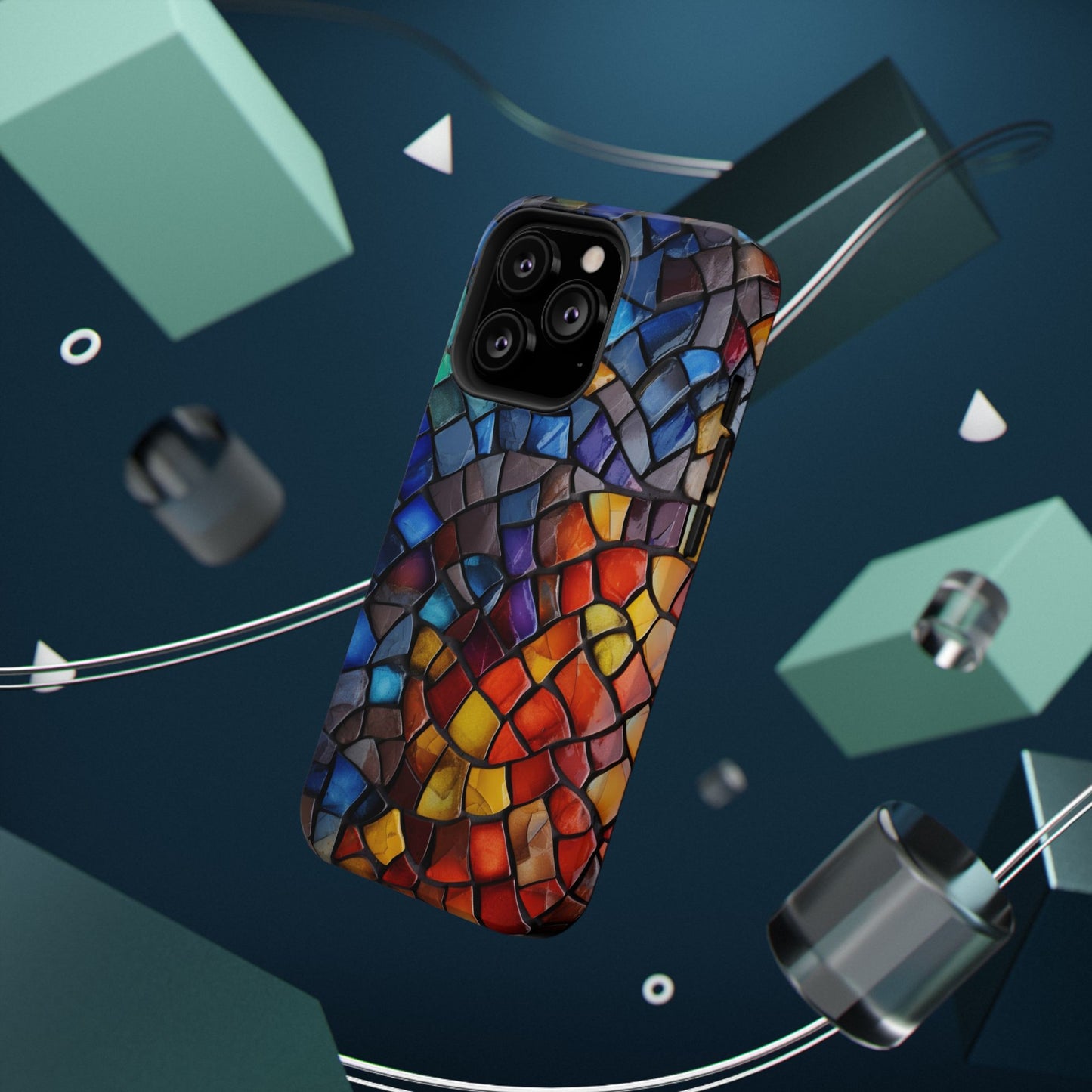Stained Glass Impact-Resistant Phone Case, Colorful Phone Cover
