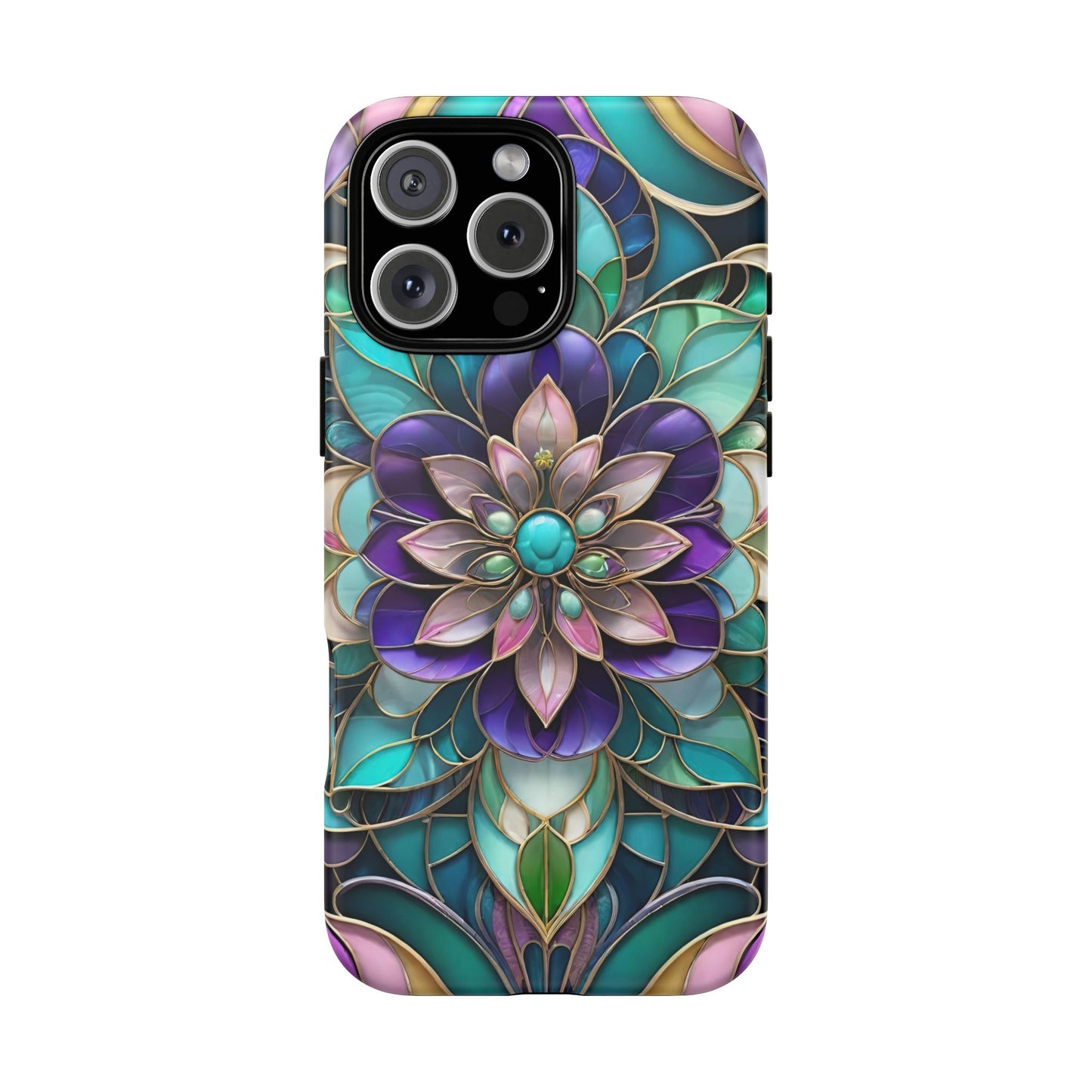 Floral Stained Glass Tough Phone Case -Stylish Protection for Your Device