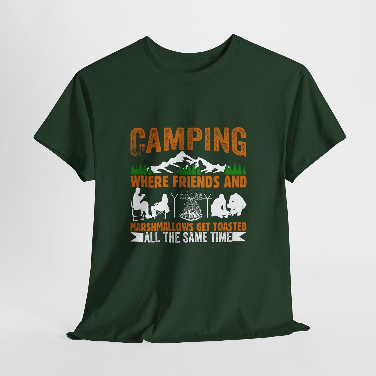 Camping Friends Unisex Heavy Cotton Tee - Perfect for Outdoor Adventures