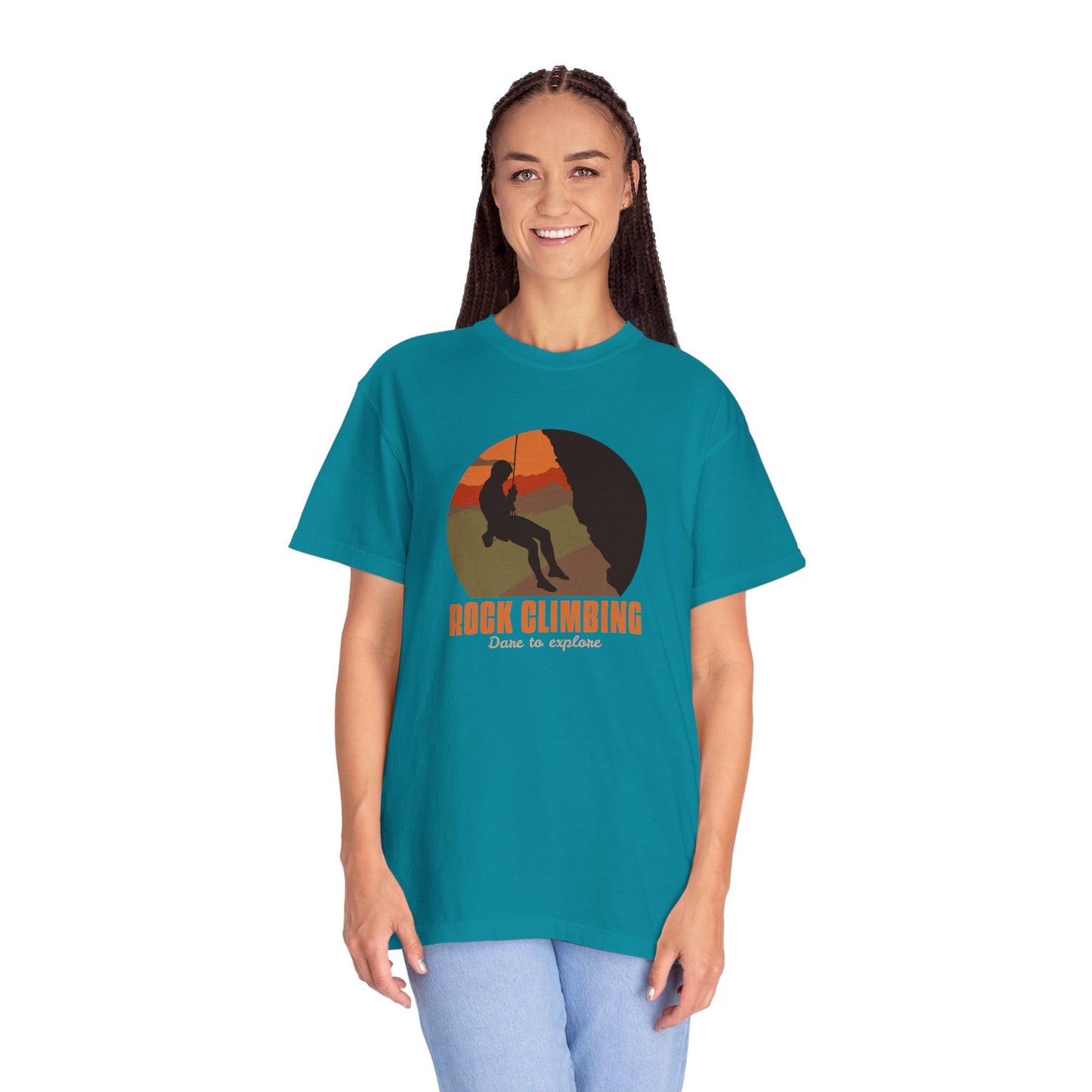 Rock Climbing Dare To Explore Unisex Garment-Dyed T-shirt