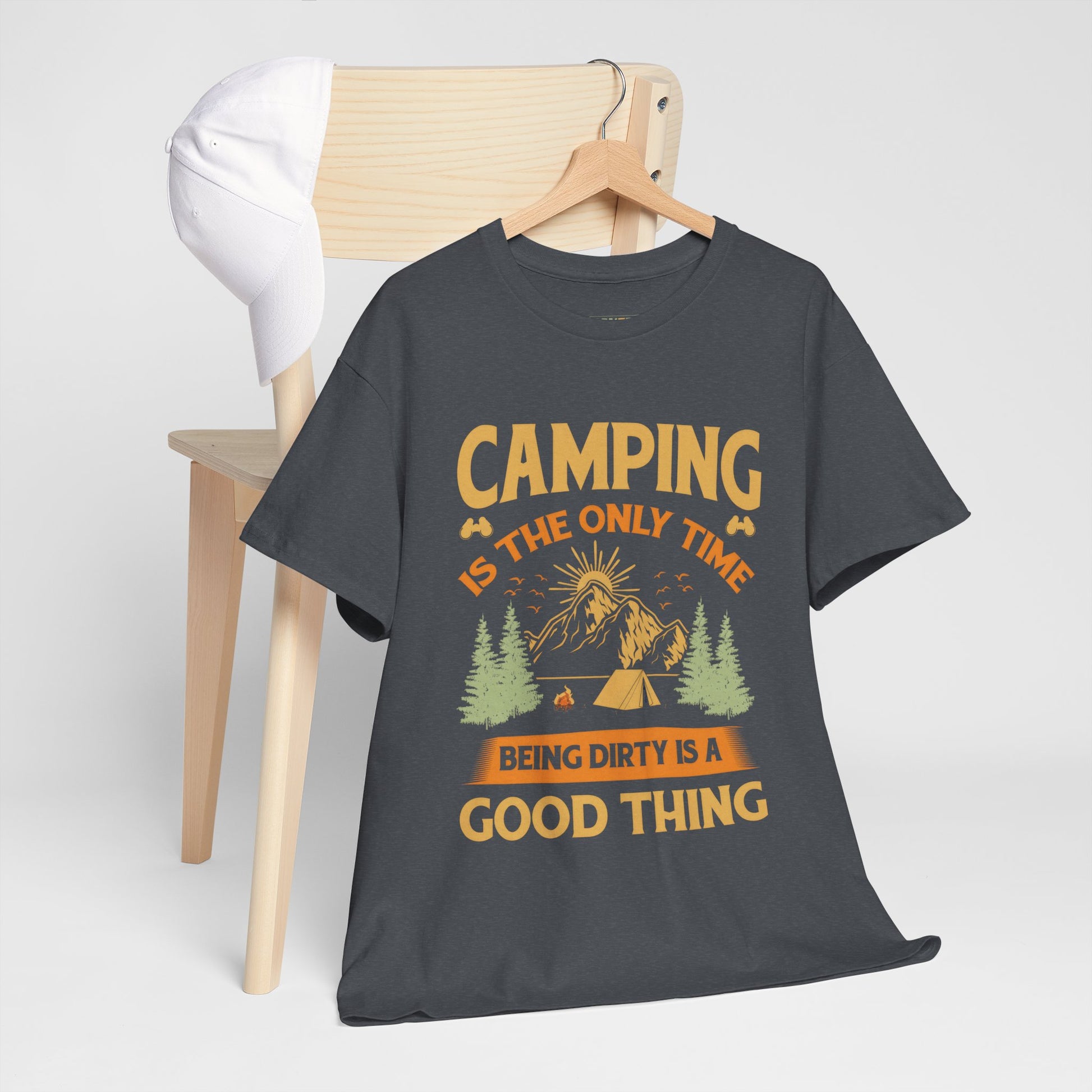 Camping Vibes Unisex Heavy Cotton Tee - "Being Dirty is a Good Thing"