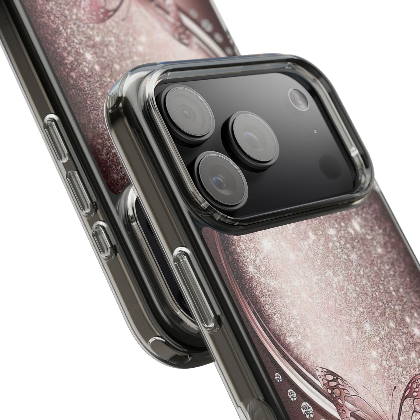 Elegant Butterfly Clear Case, Stylish Transparent Protective Cover for Women