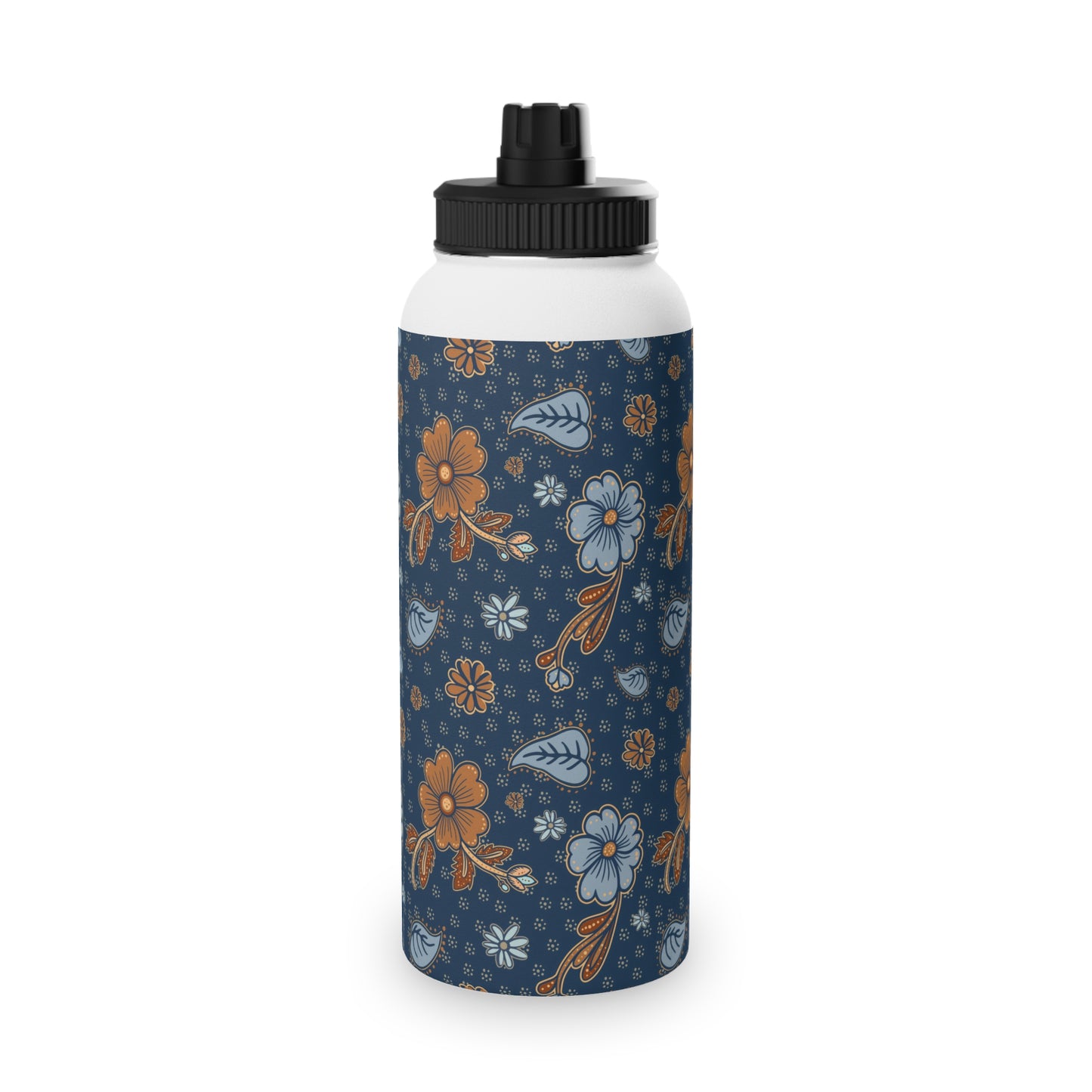 Timeless Elegance Stainless Steel Water Bottle, Sports Lid / Dark Blue