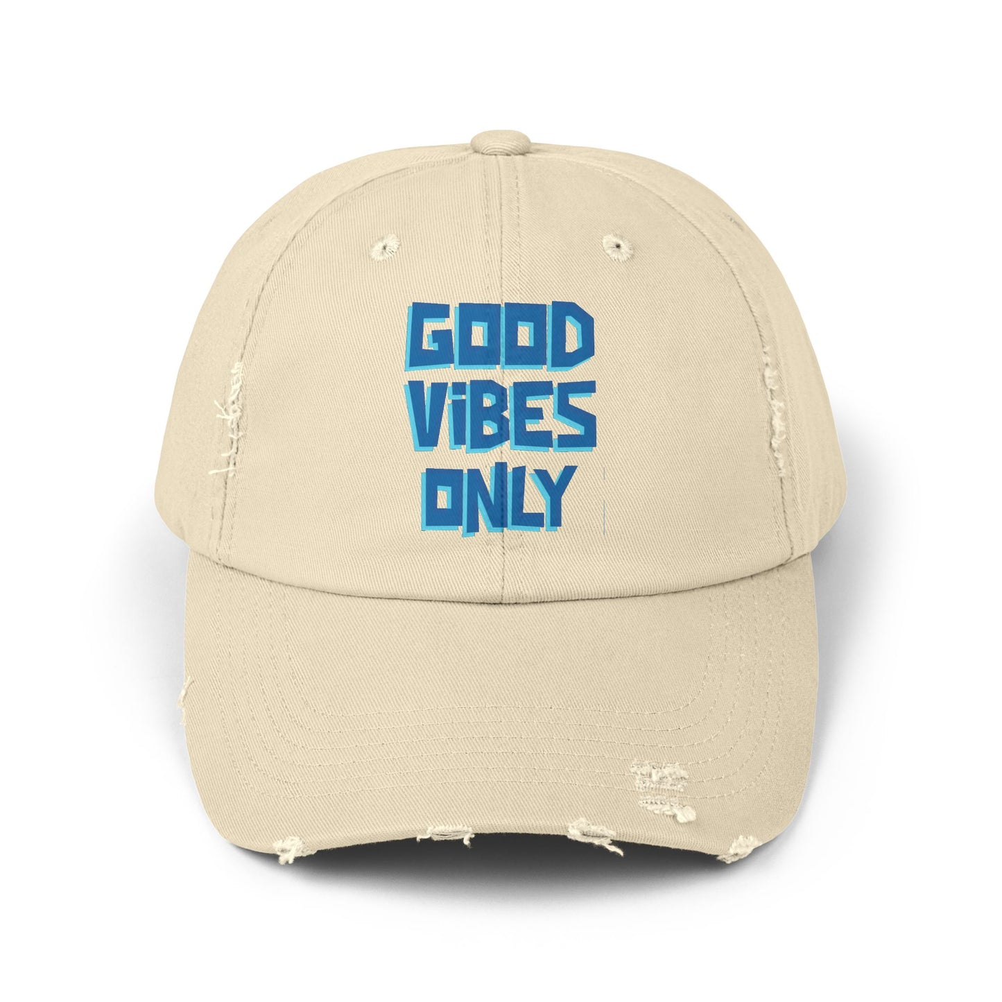 Good Vibes Only Unisex Distressed Cap