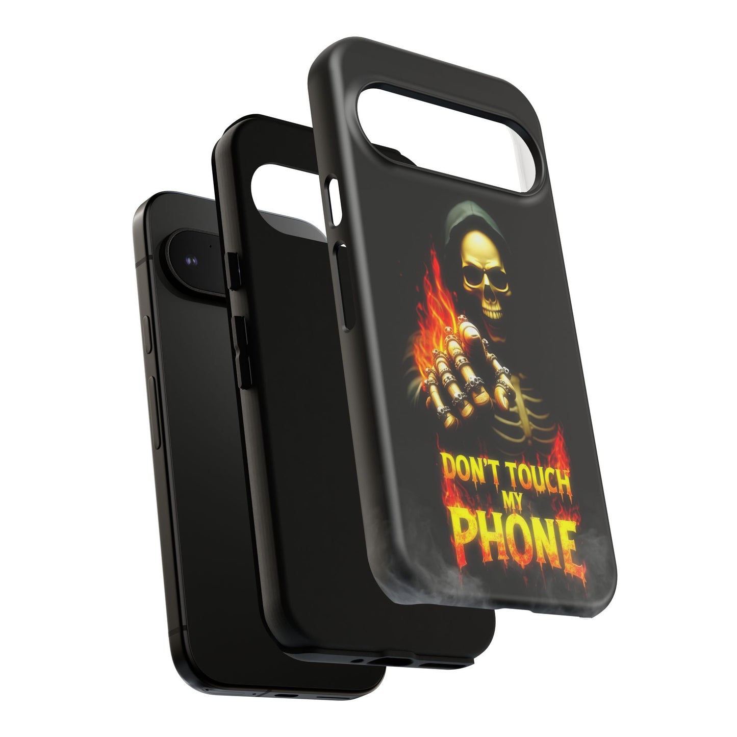 Skull Design Google Pixel Phone Case, Don't Touch My Phone Mobile Cover