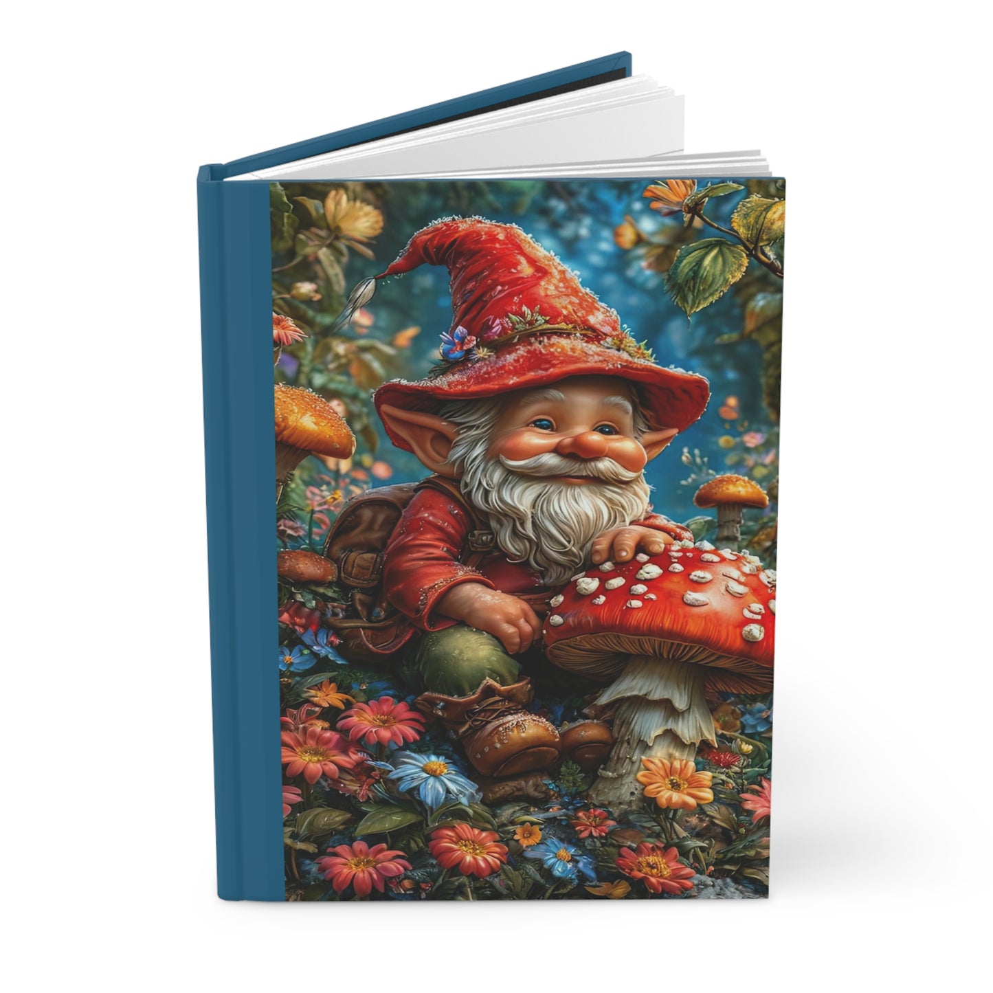 Gnome Fantasy Hardcover Journal, Whimsical Writing Notebook