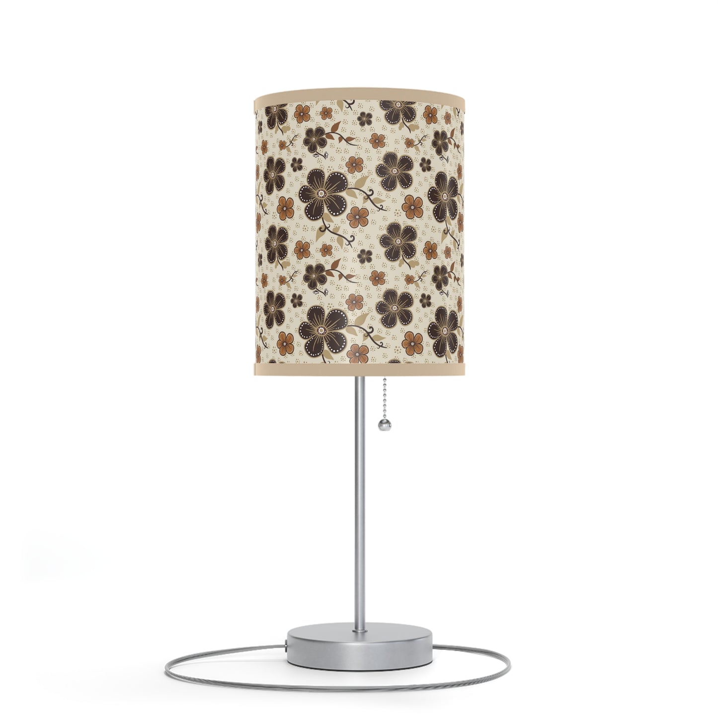 Timeless Elegance: Minimal Floral  Lamp on a Stand, US|CA plug / White