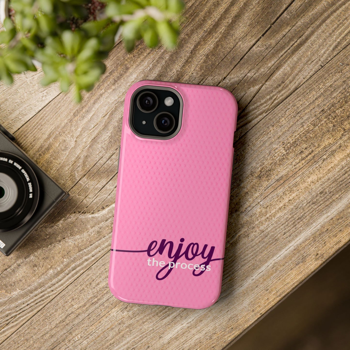 Enjoy the Process Magnetic Case - Motivational Pink Phone Cover for Women