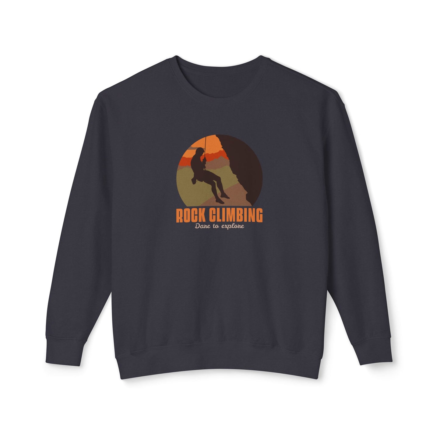 Rock Climbing Dare To Explore Unisex Lightweight Crewneck Sweatshirt