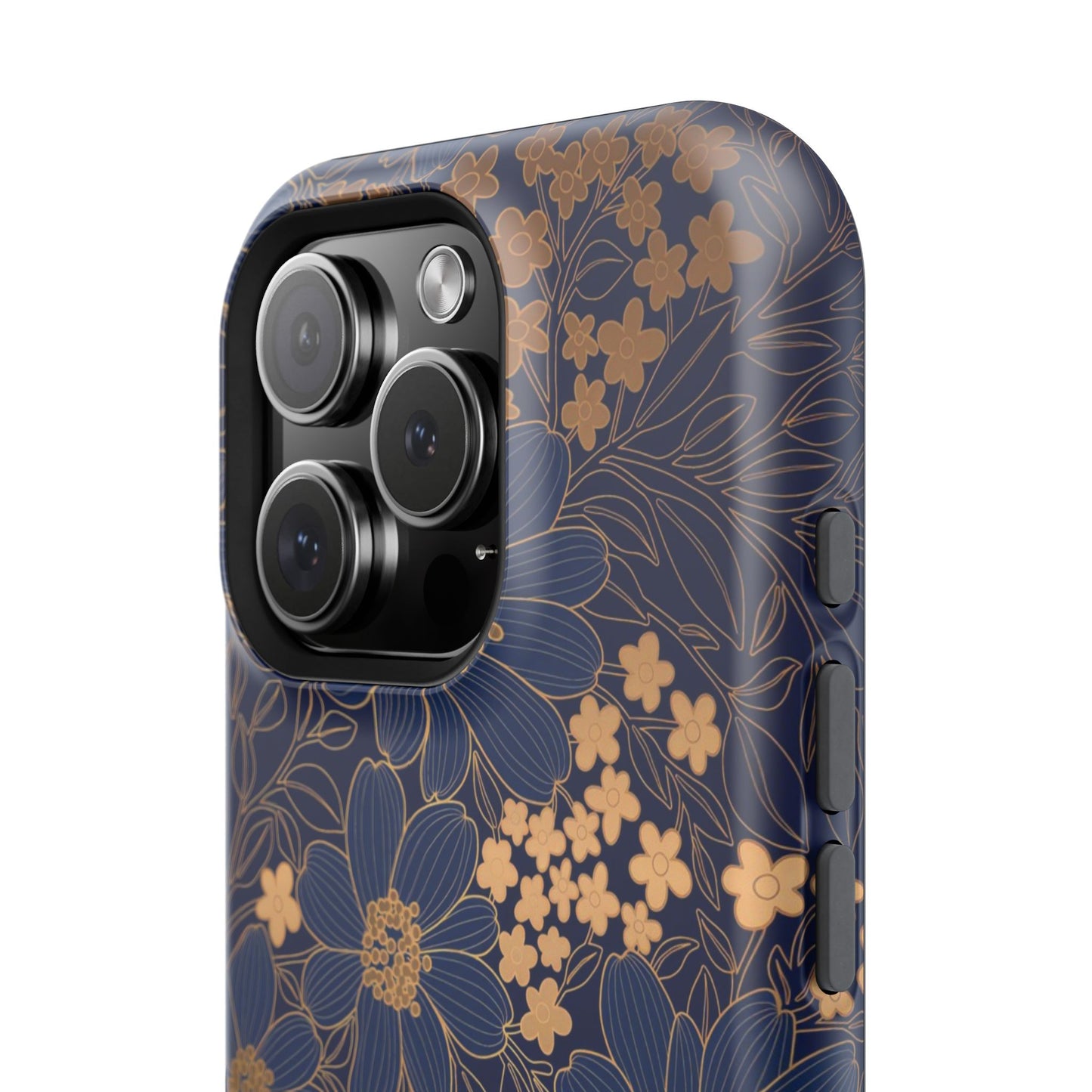 Luxury Serial Magnetic Phone Case, Golden Floral