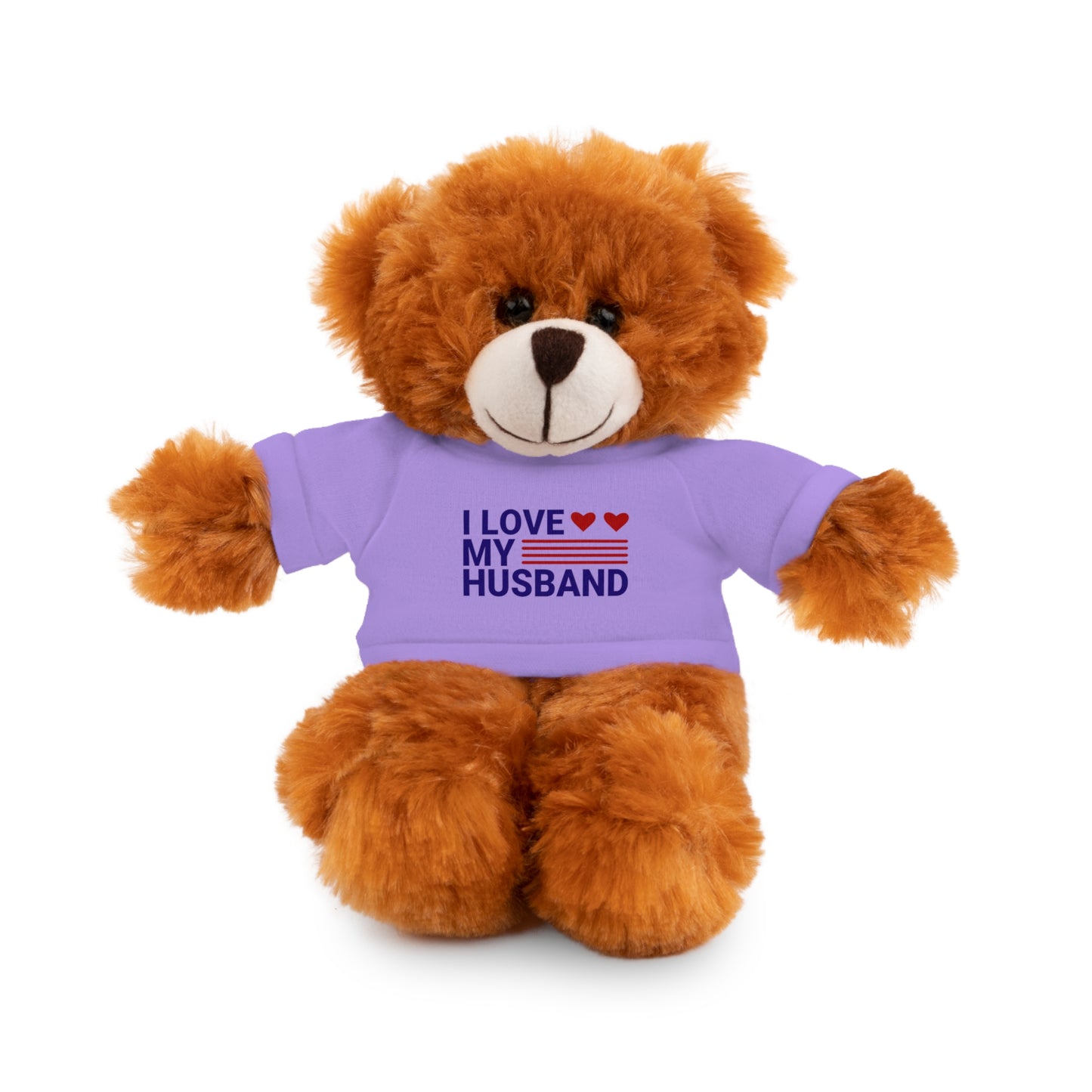 Stuffed Animal with "I love my husband" Tee, Gift for husband
