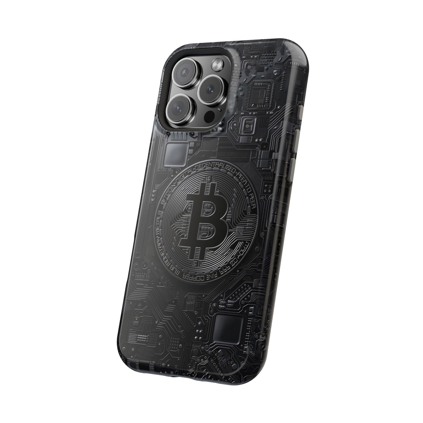 Black Bitcoin Magnetic iPhone Cases - Ideal for Tech Enthusiasts
