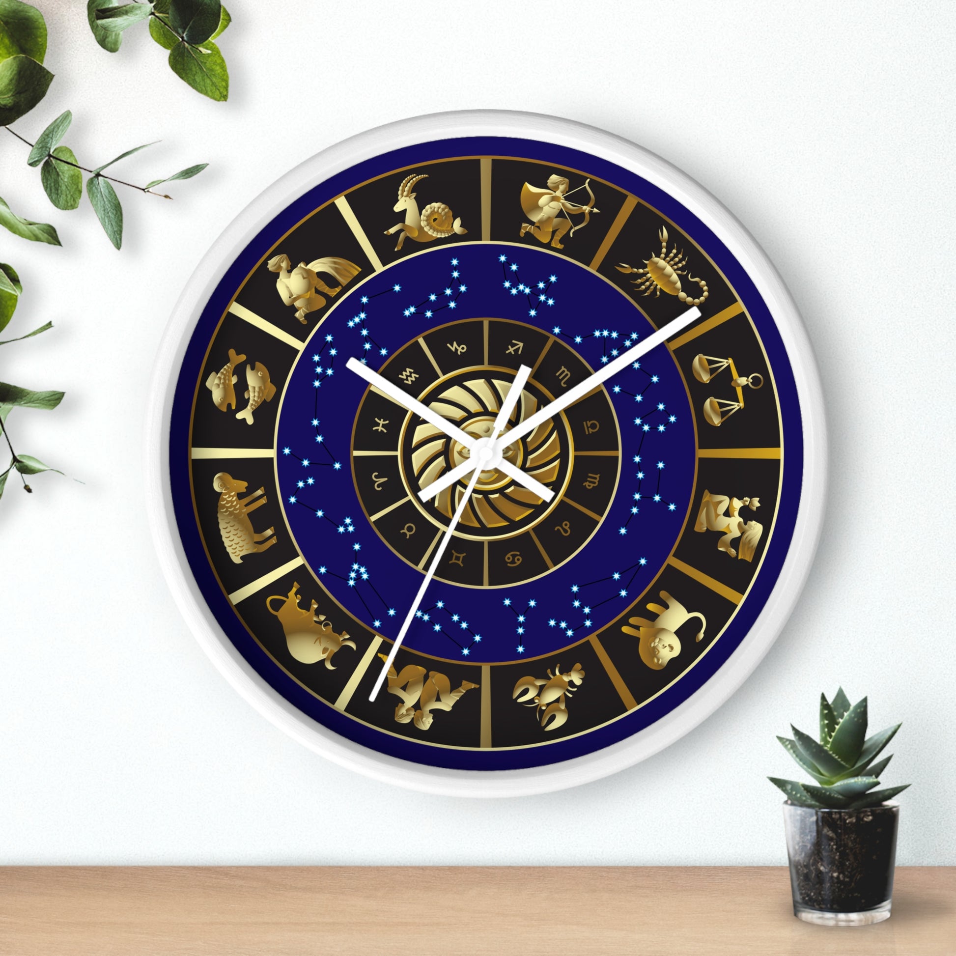 Zodiac Wall Clock 10" – Celestial Wall Art