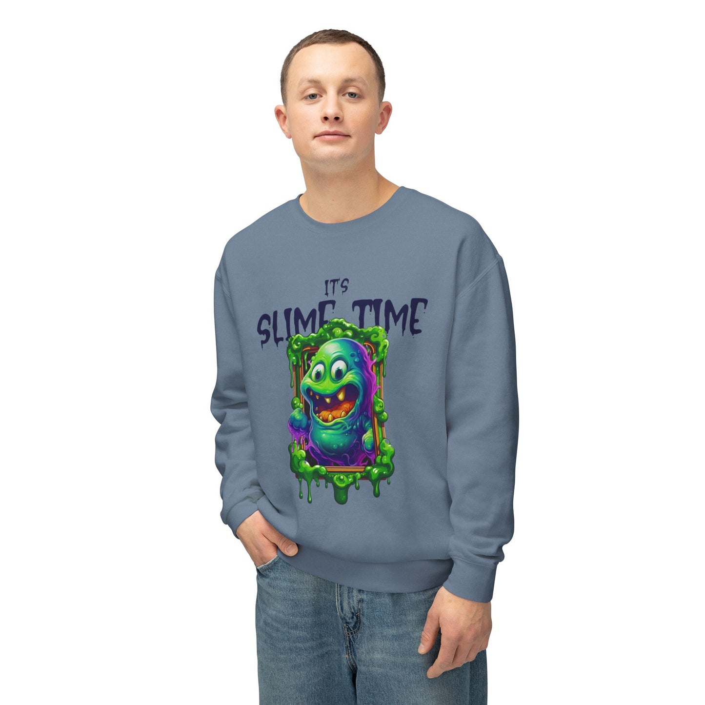 It's Slime Time Unisex Lightweight Crewneck Sweatshirt