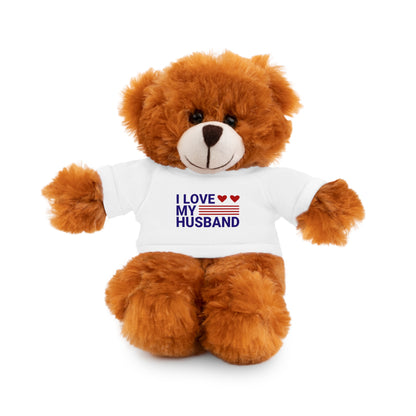 Stuffed Animal with "I love my husband" Tee, Gift for husband