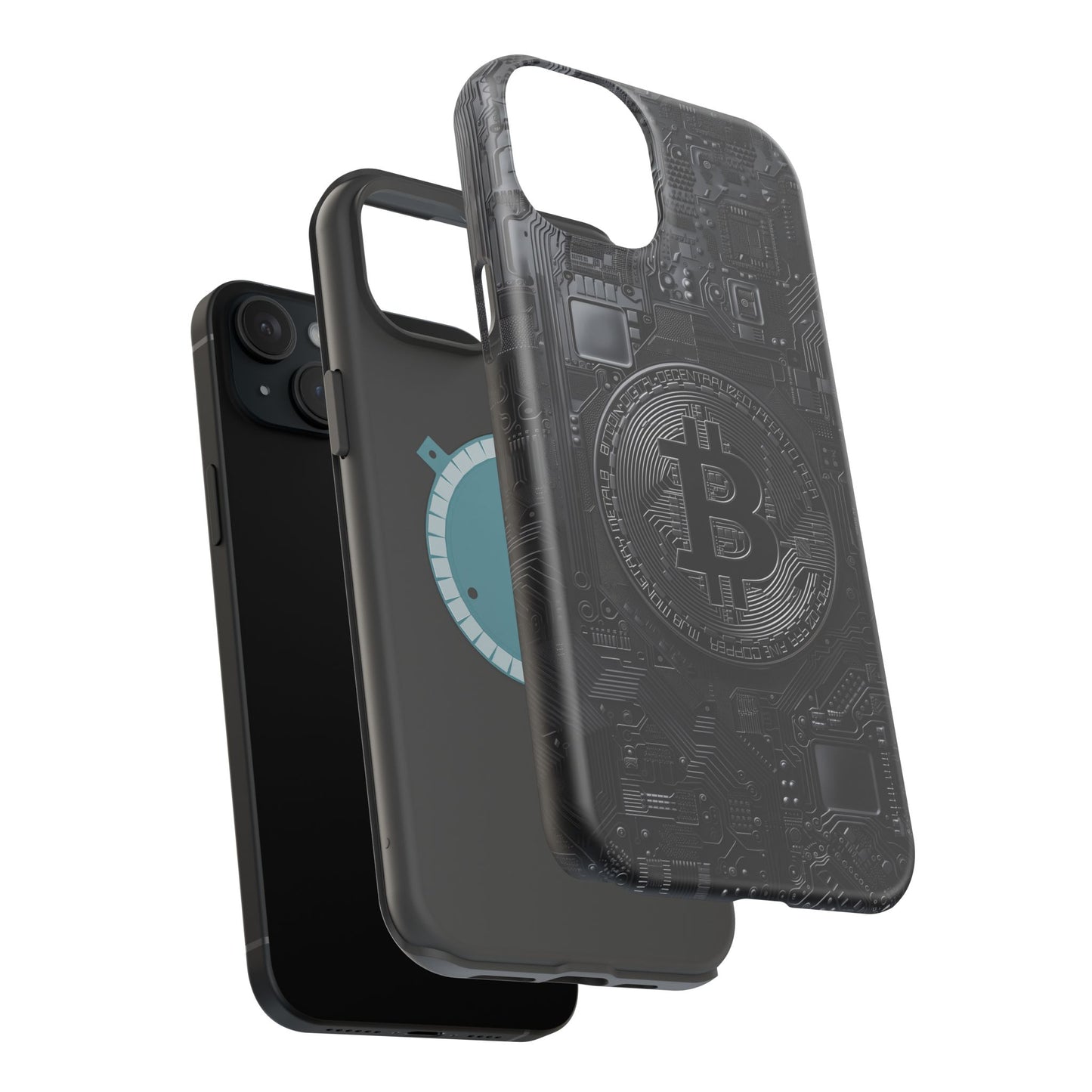 Black Bitcoin Magnetic iPhone Cases - Ideal for Tech Enthusiasts