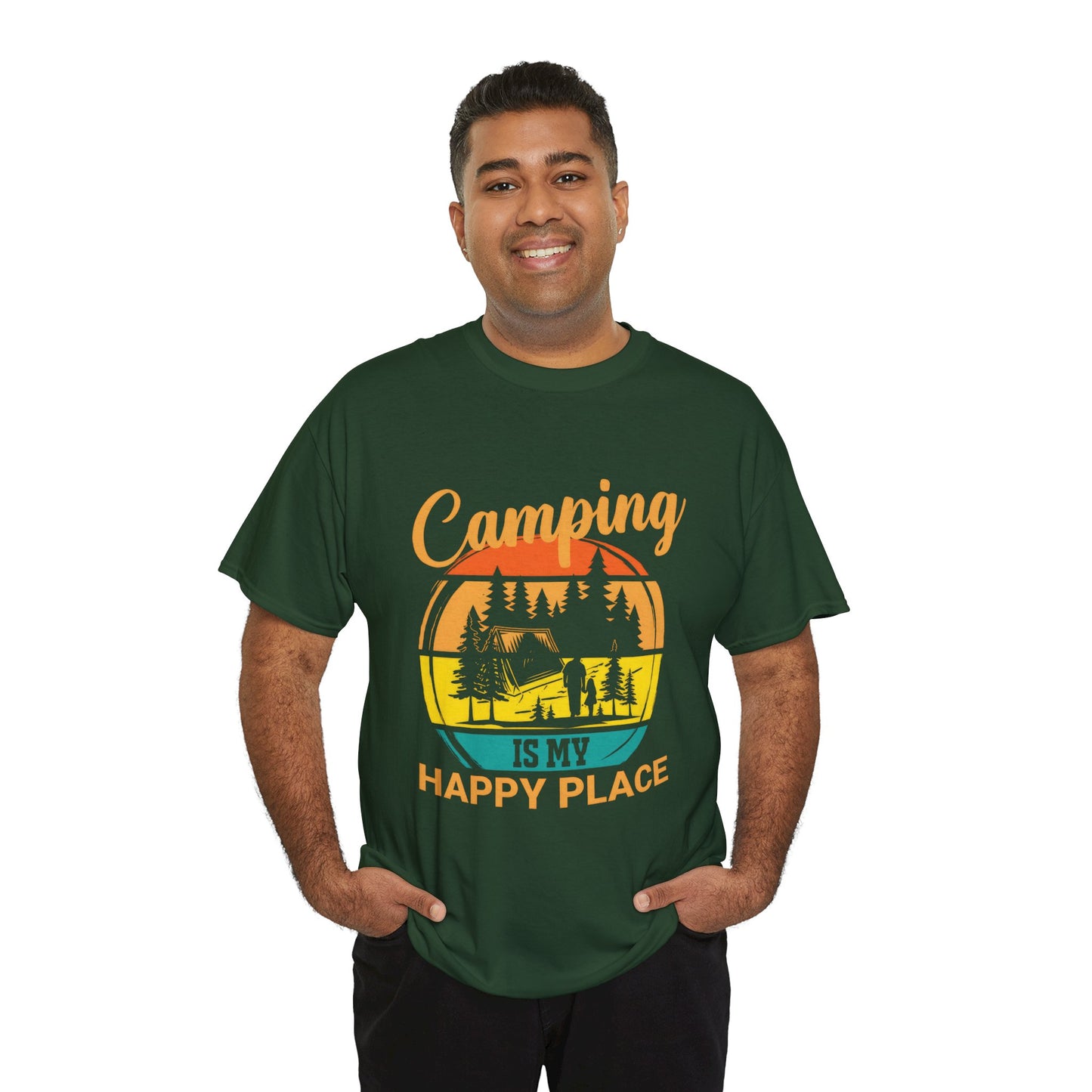 Camping Is My Happy Place Unisex Heavy Cotton Tee