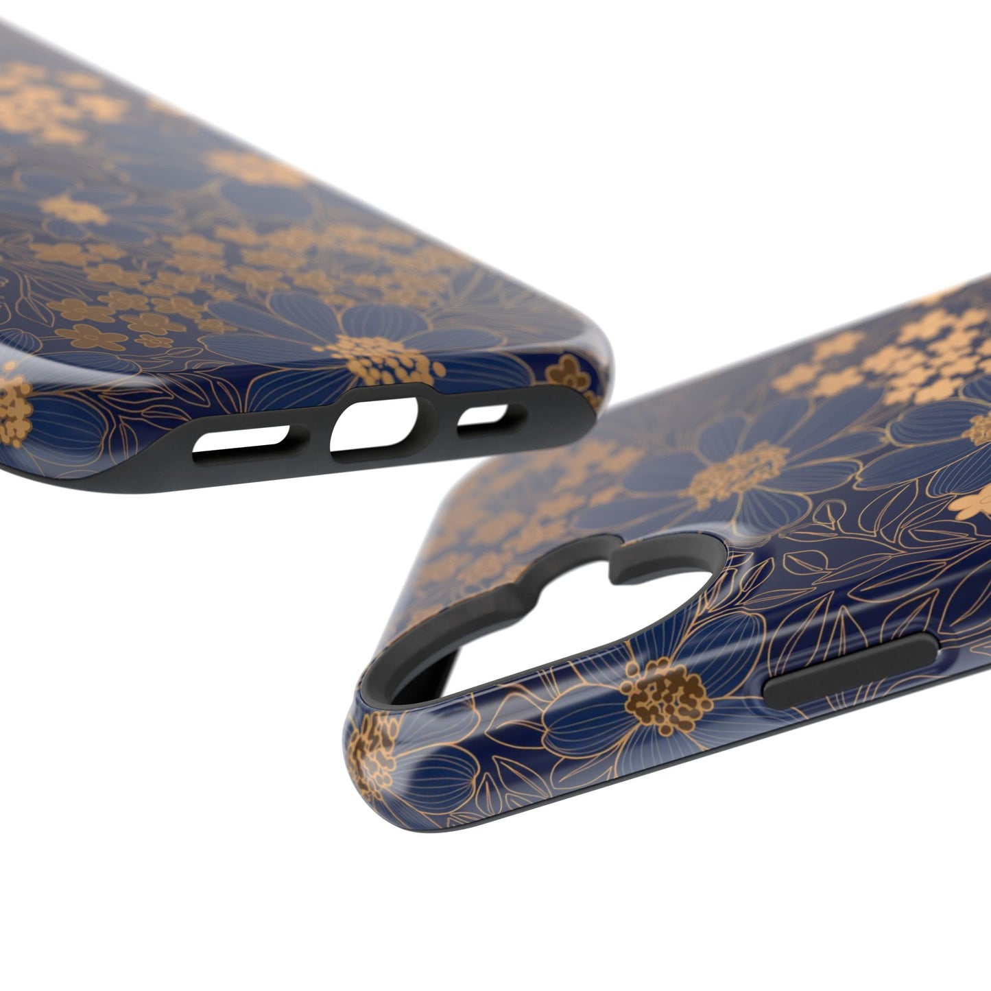 Luxury Serial Magnetic Phone Case, Golden Floral