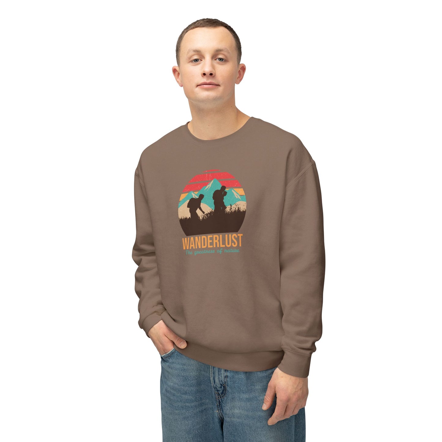 Wanderlust The Greatness Of Nature Unisex Lightweight Crewneck Sweatshirt