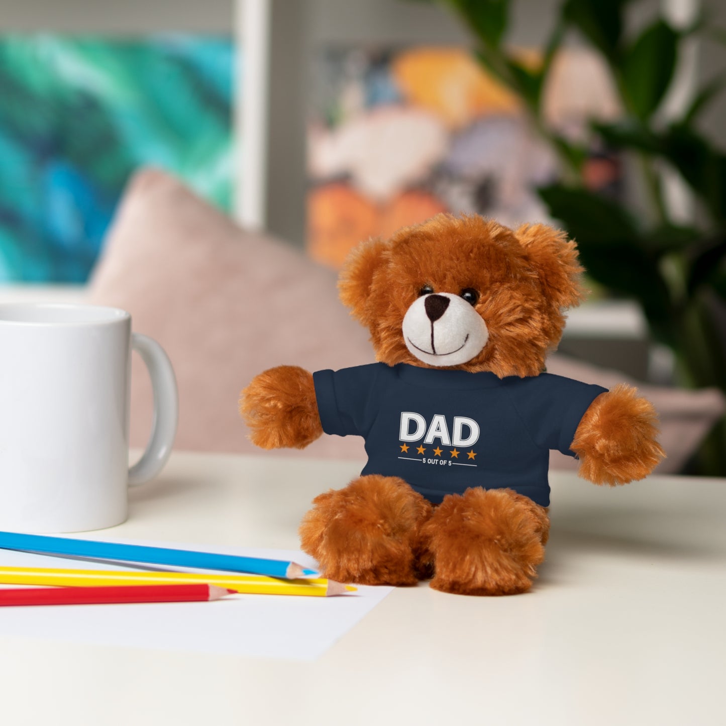 Stuffed Animal with T-Shirt, Gift for Dad