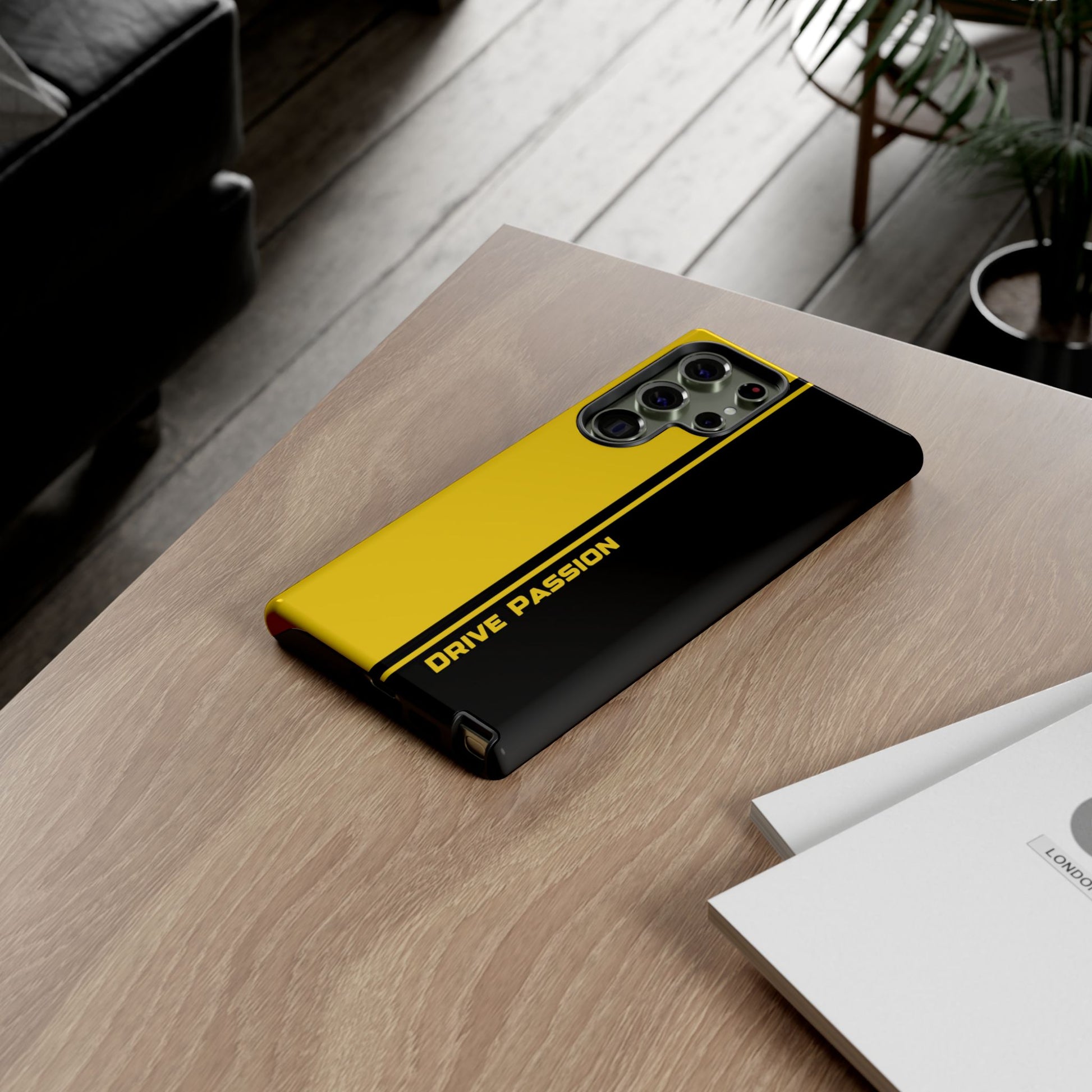 Drive Passion Tough Case – Bold Yellow & Black Design