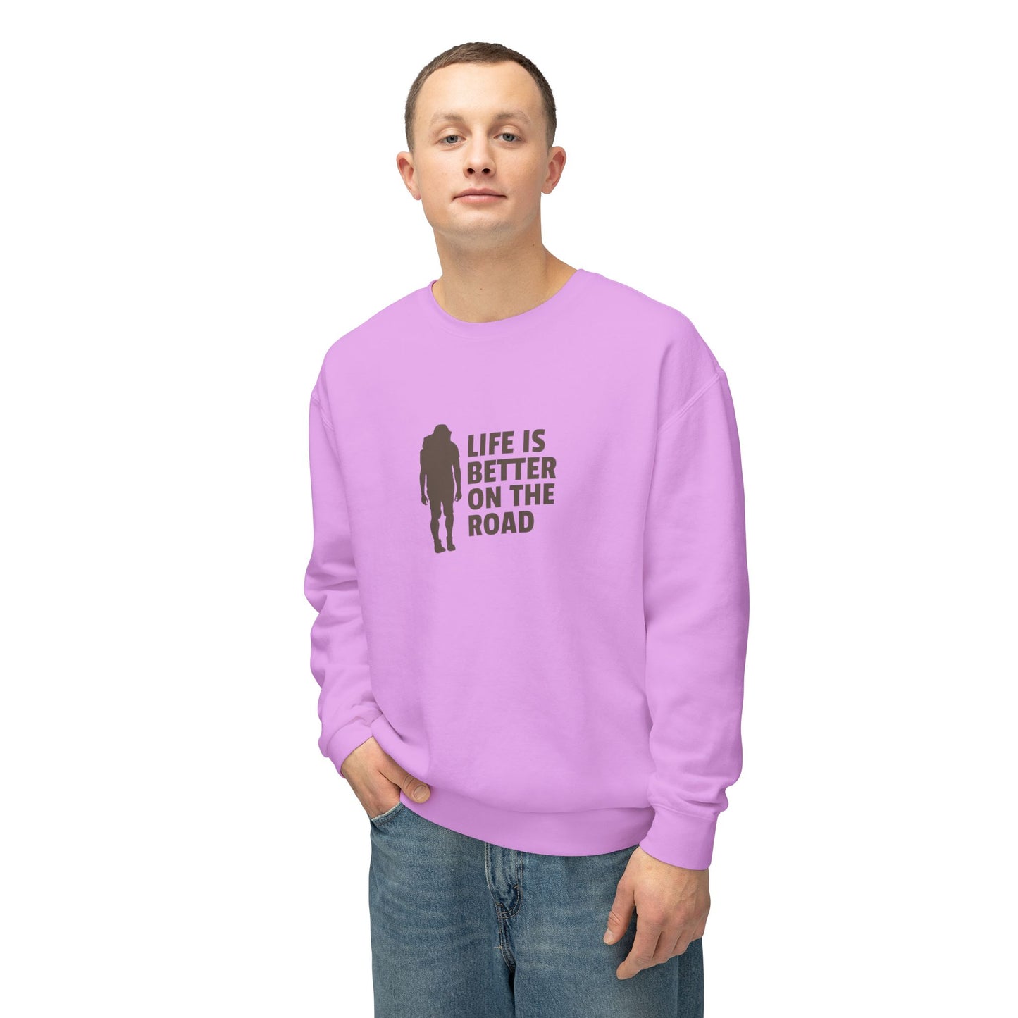 Life Is Better On The Road Unisex Lightweight Crewneck Sweatshirt