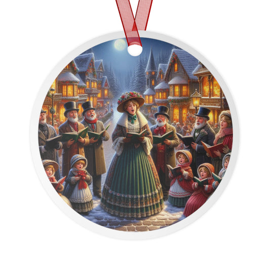 Christmas Carolers Metal Ornaments, 2-Side Print