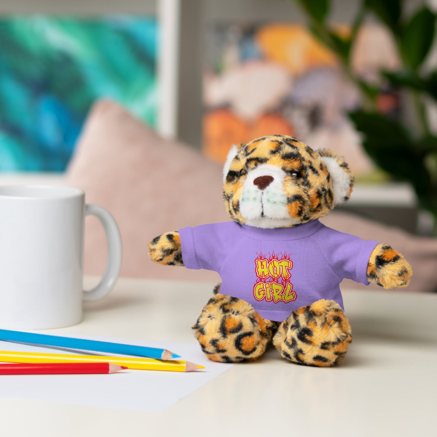Cute Plush Animal with Hot Girl Tee for Birthdays, Baby Showers, Children, Gifts