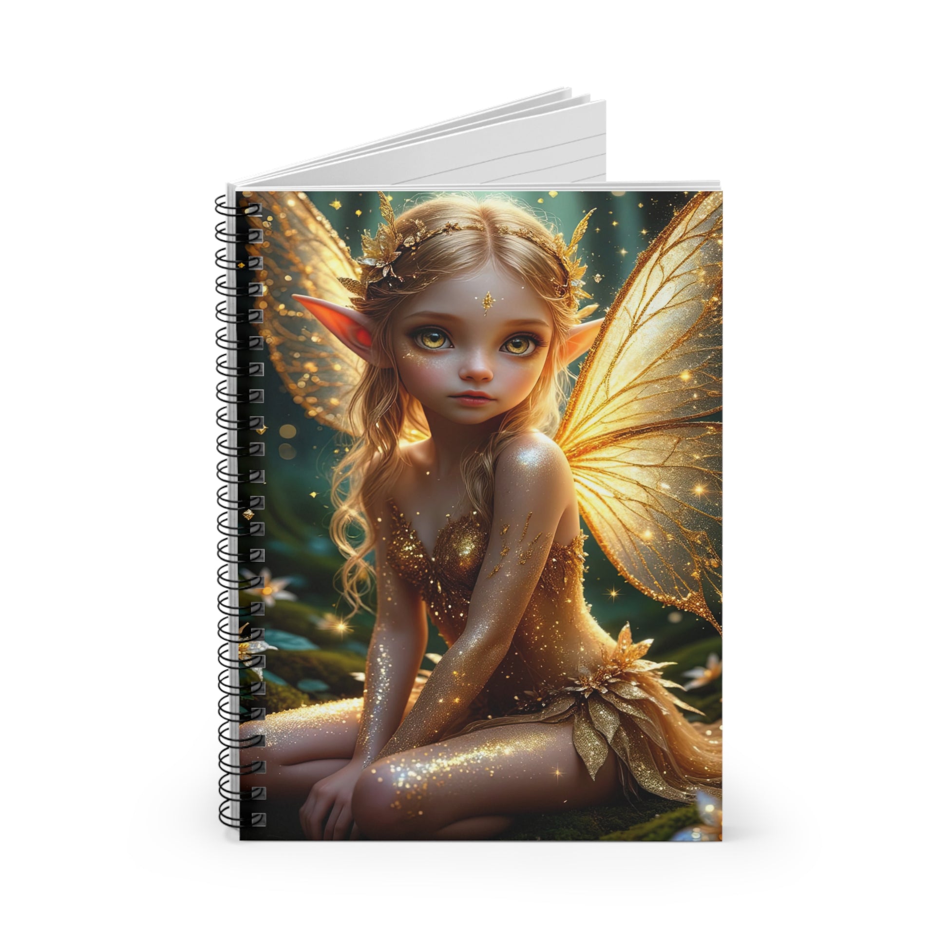 Fairy Themed Spiral Notebook - Journal for Students, Artists, and Fantasy Lovers