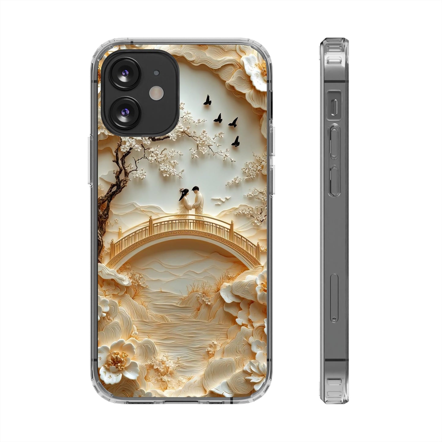 Romantic Couple 3D Effect Clear Cases,  Artistic Protective Cover