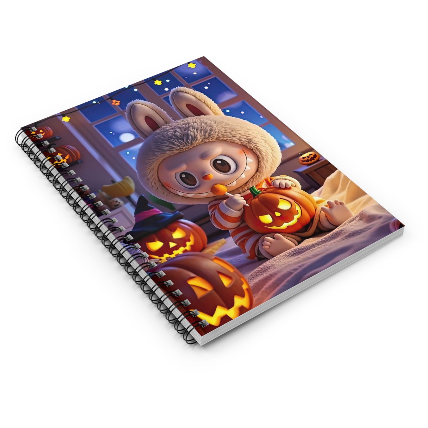 The Monsters Halloween Spiral Notebook 6"x8” – Cute Pumpkin Design