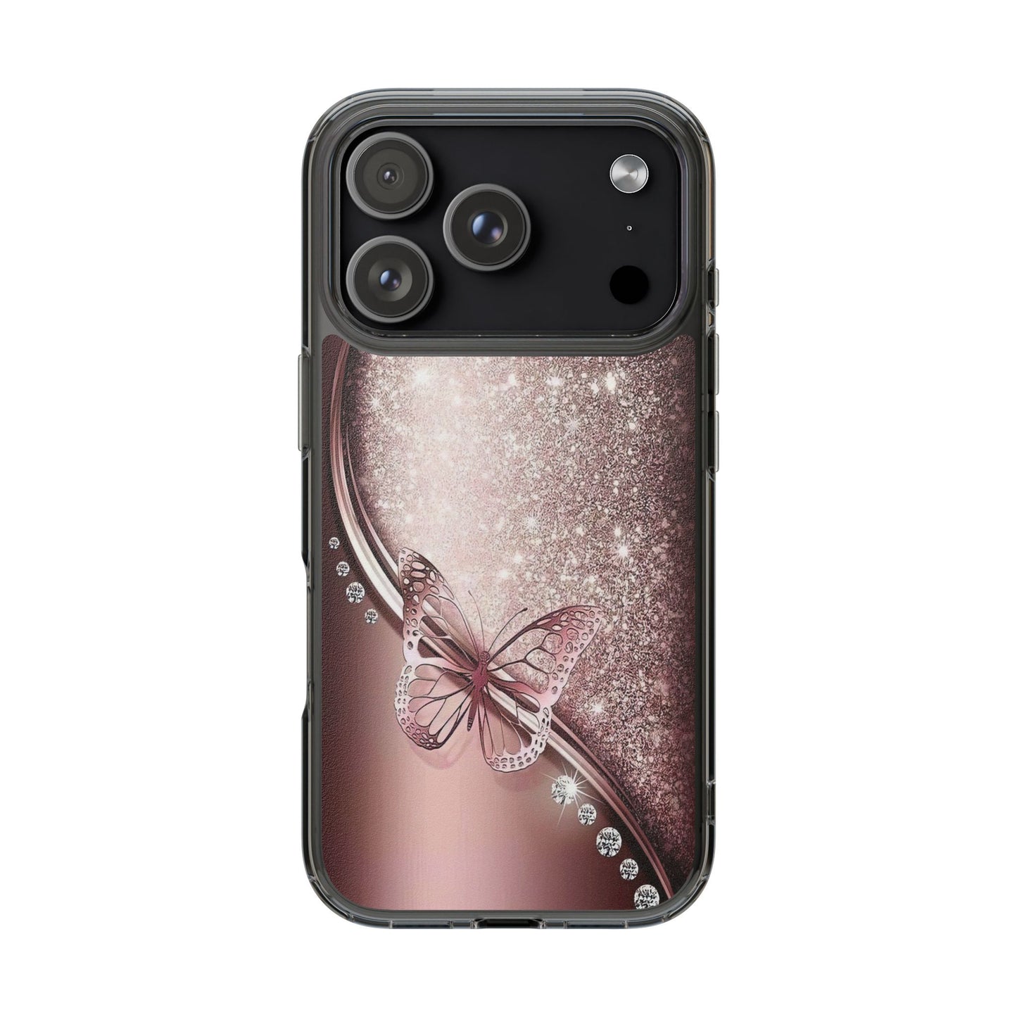 Elegant Butterfly Clear Case, Stylish Transparent Protective Cover for Women