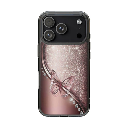 Elegant Butterfly Clear Case, Stylish Transparent Protective Cover for Women