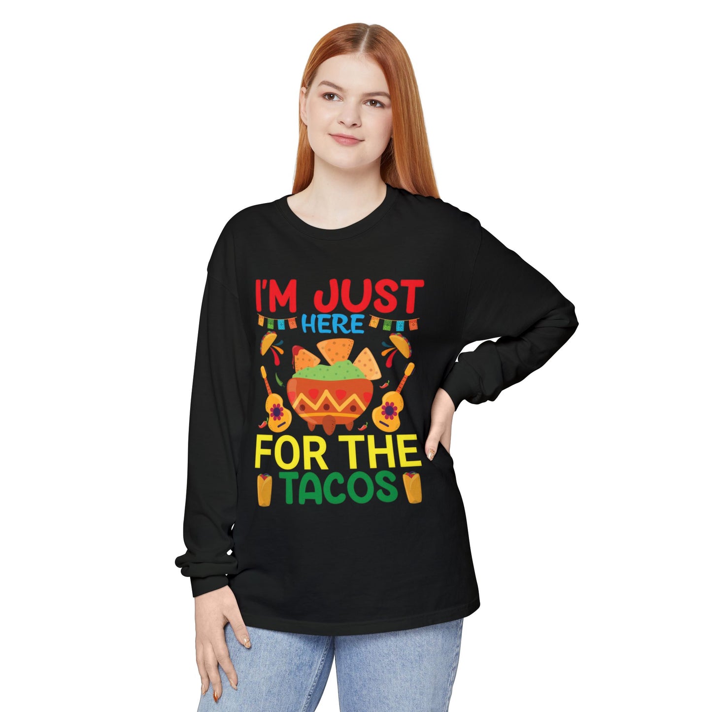 Unisex Taco-Themed Long Sleeve T-Shirt