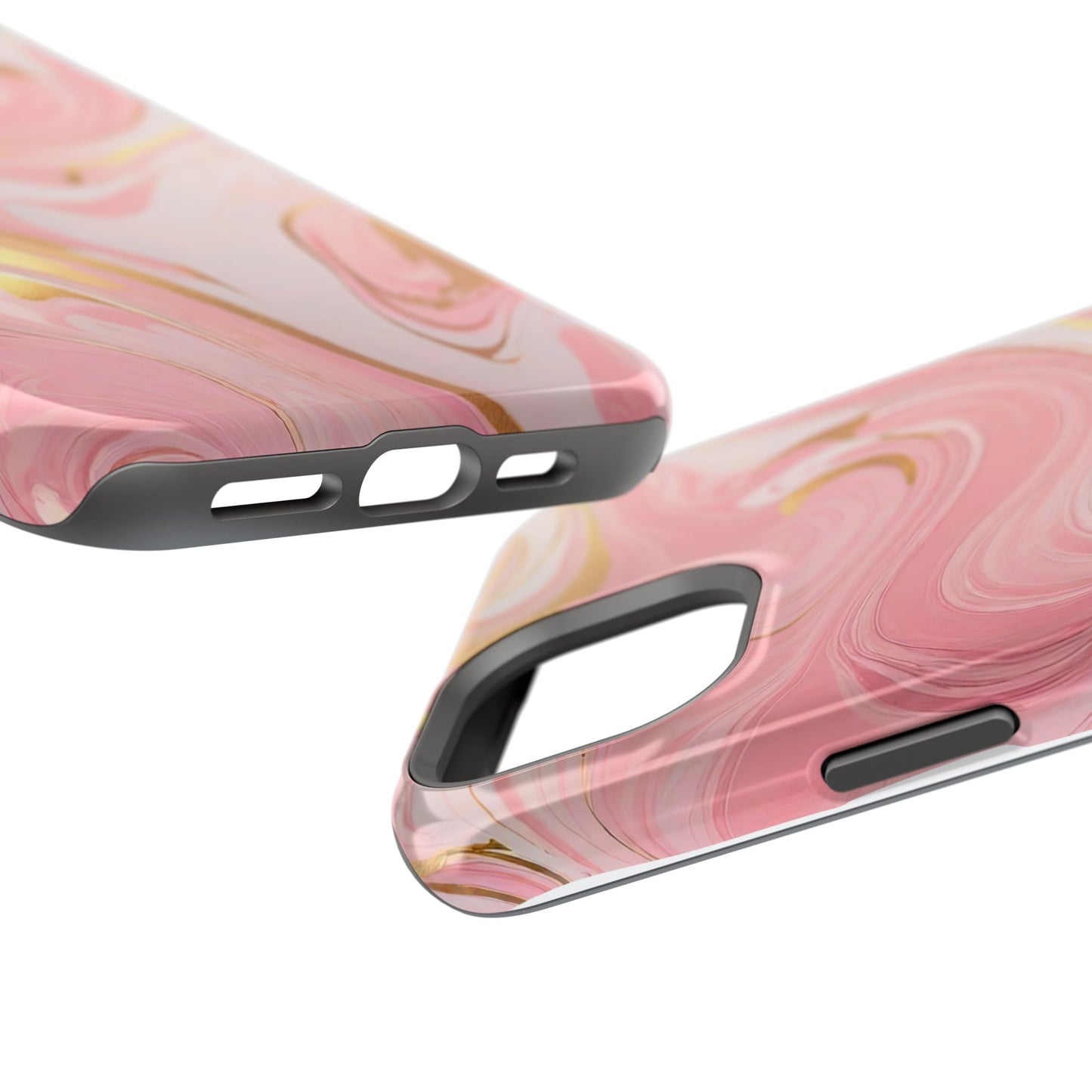 Stylish Magnetic Phone Case, Pink Marble Protective Cover