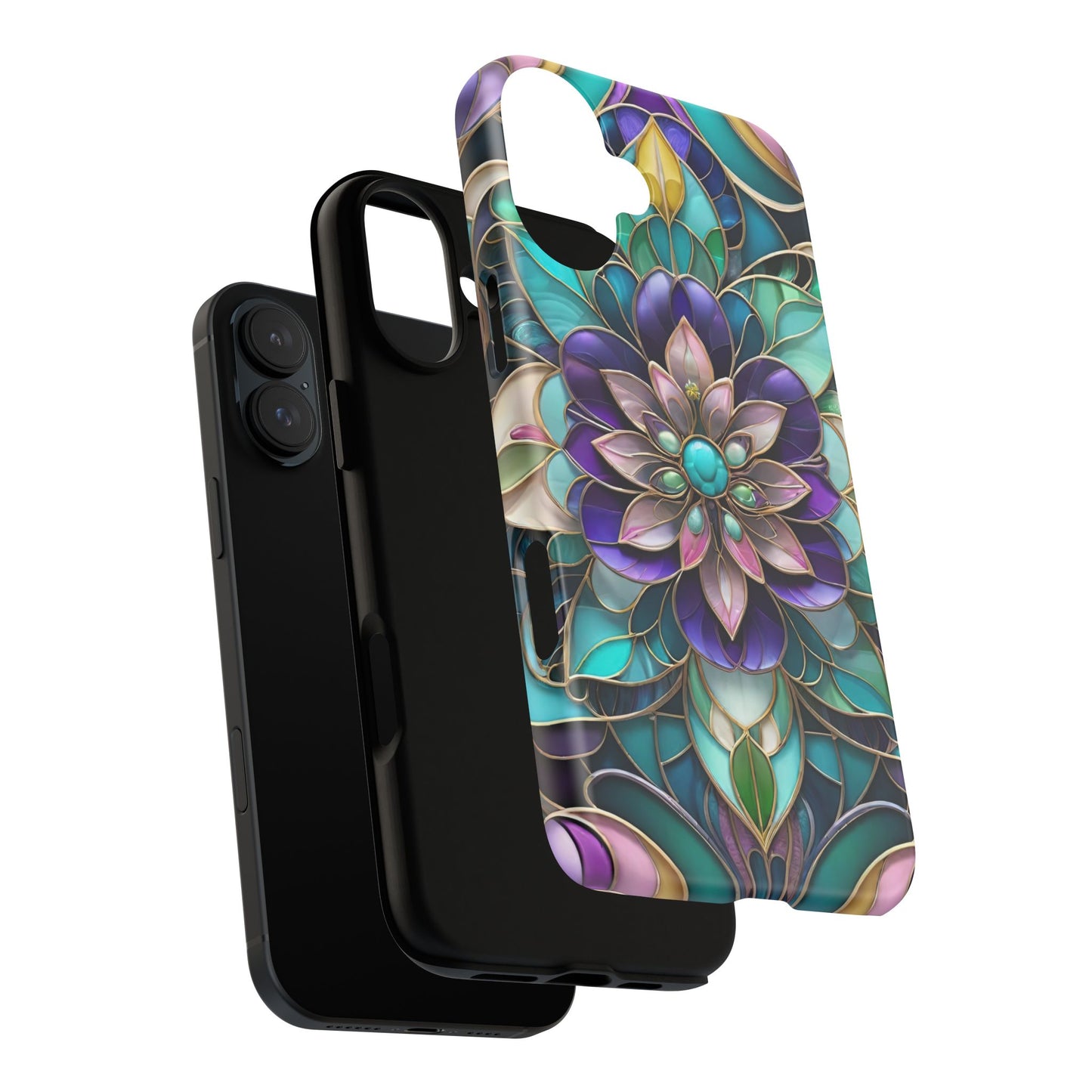 Floral Stained Glass Tough Phone Case -Stylish Protection for Your Device