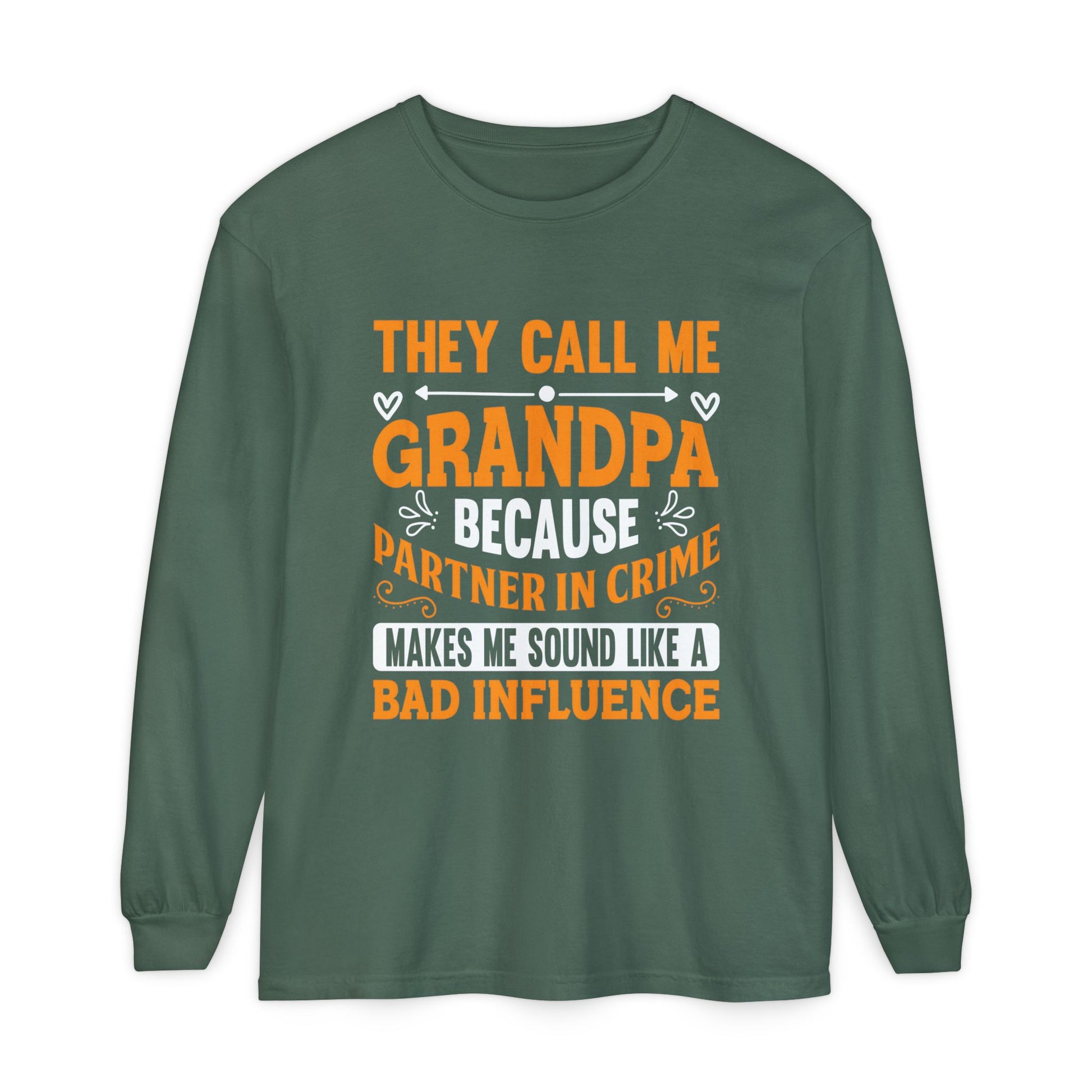Grandpa Partner in Crime Long Sleeve T-Shirt, Funny Gift for Grandpa