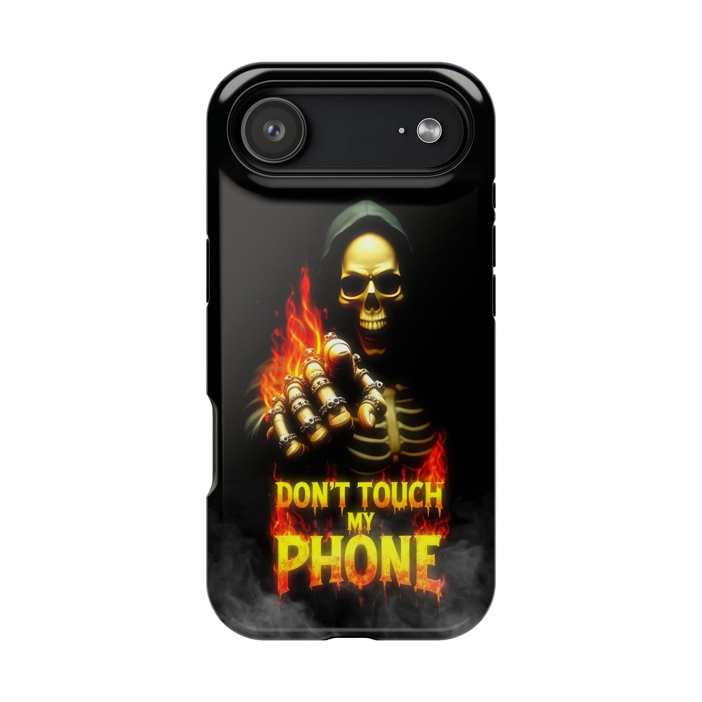 Skull Design Impact-Resistant iPhone Case, Don't Touch My Phone