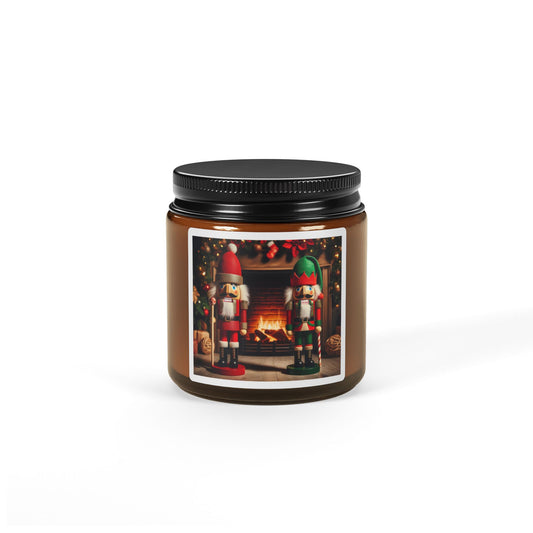 Christmas Scented Soy Candle (Multi-Size, Amber Jar)