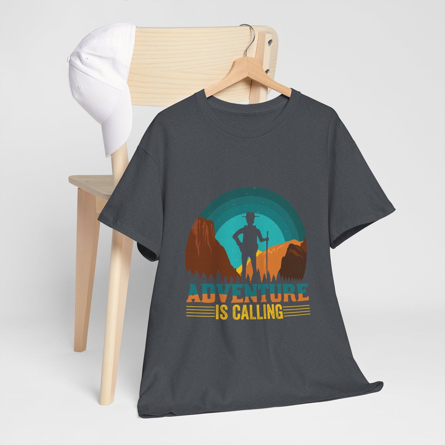 Adventure Is Calling Unisex Heavy Cotton Tee - Perfect for Outdoorsy Souls