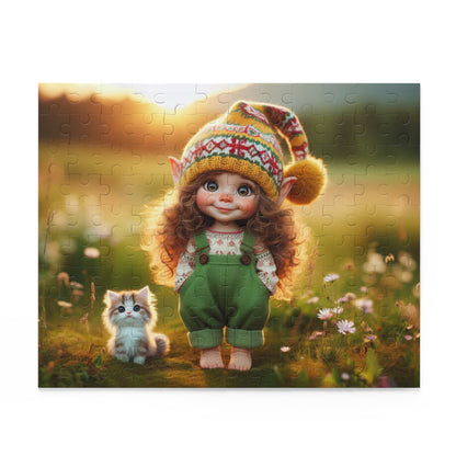 Franchesca Elf with Her Kitten Puzzle, 120, 252 or 500 pieces