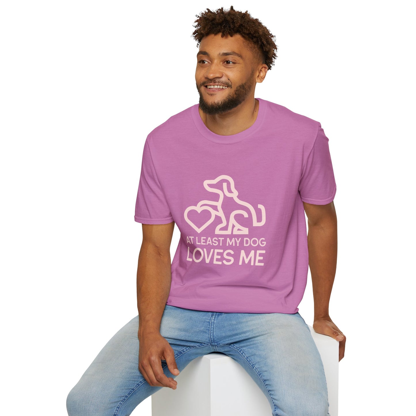 Dog Lover Unisex T-Shirt - At Least My Dog Loves Me