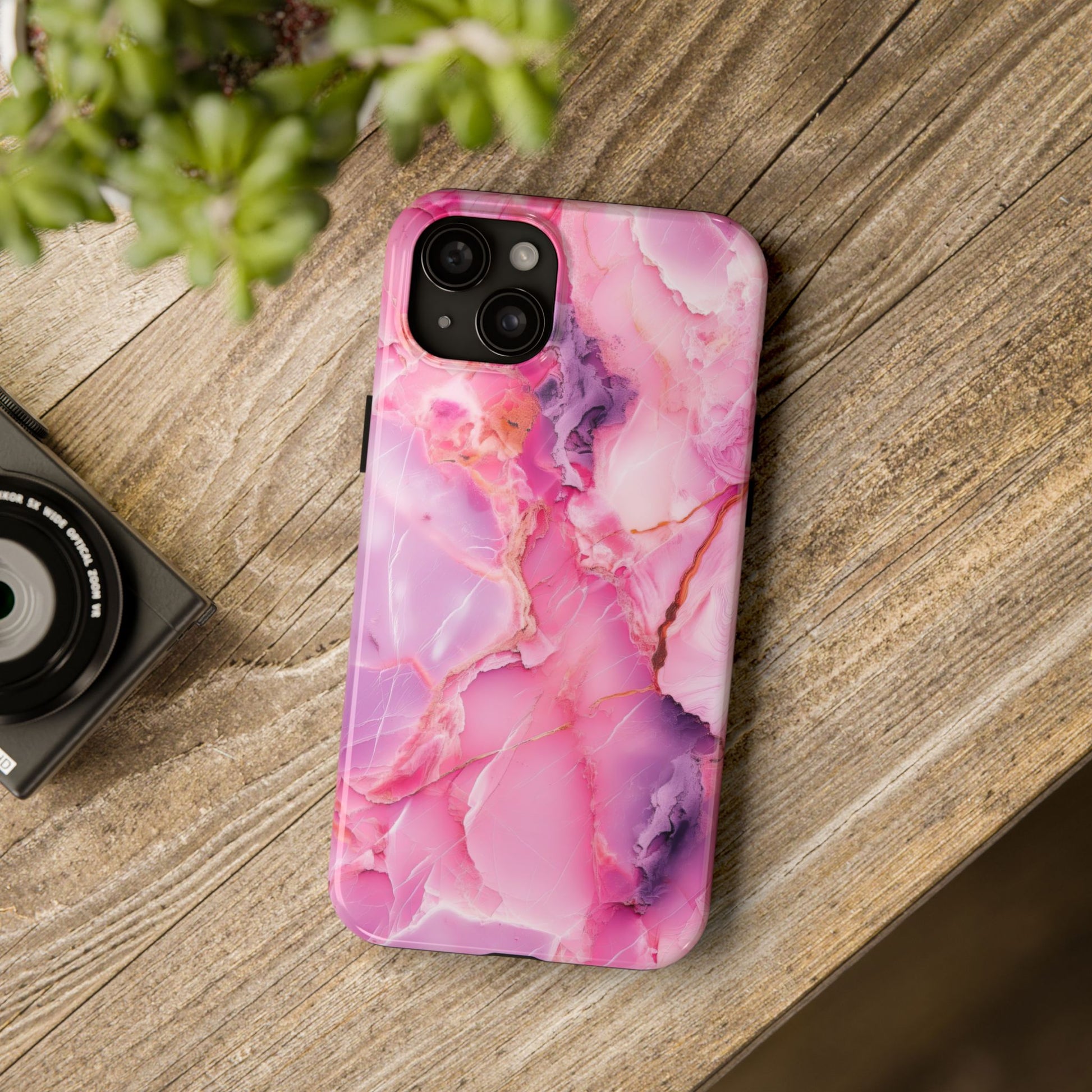 Pink Marble Tough Cases for iPhone, Stylish Protective Covers