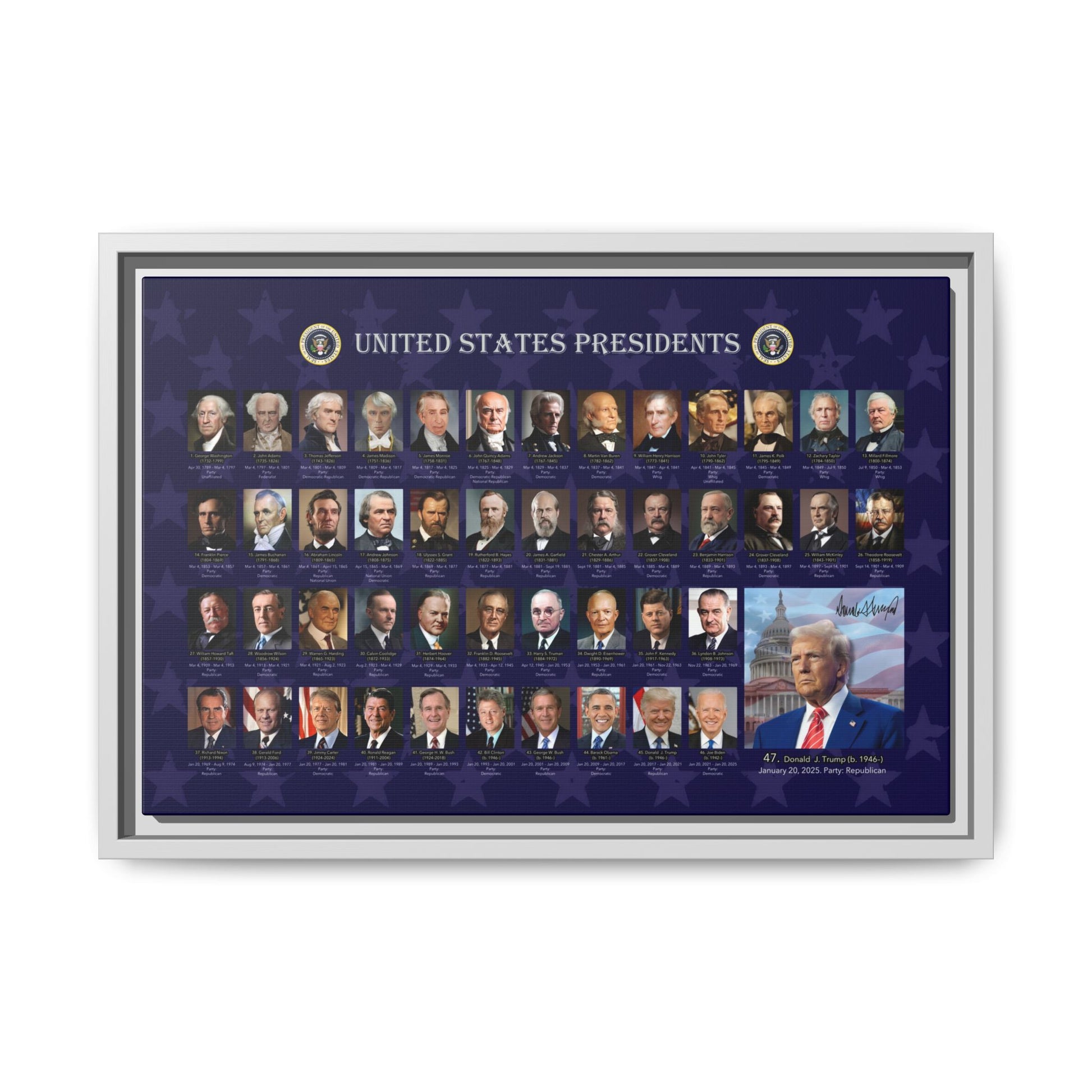 Presidential Portraits Canvas Art Print / Framed