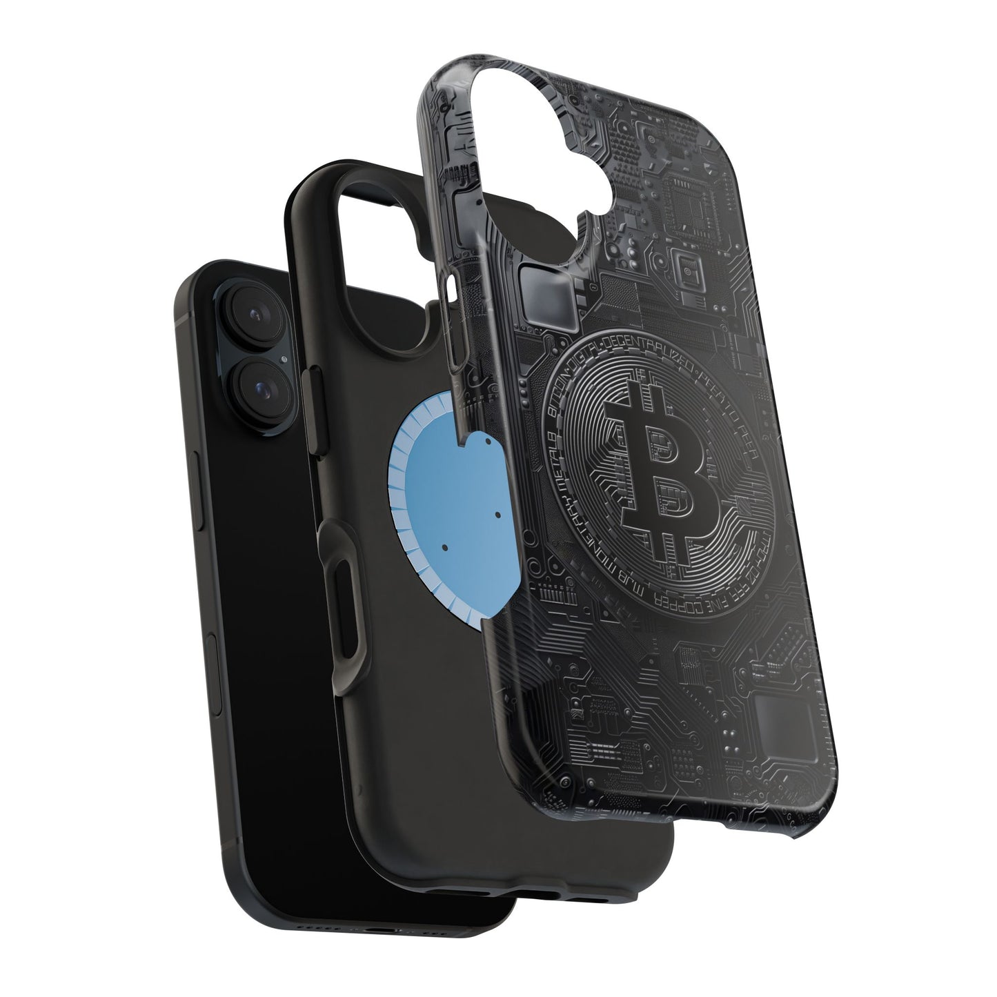 Black Bitcoin Magnetic iPhone Cases - Ideal for Tech Enthusiasts