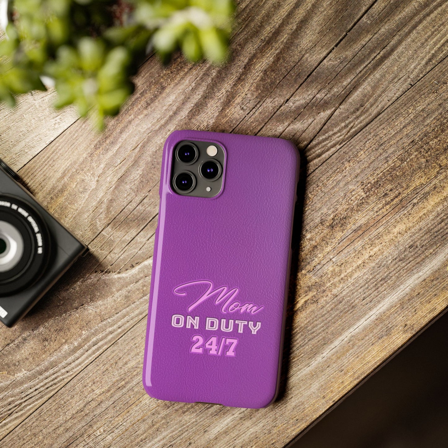 Mom On Duty Slim Case, Purple Case for Mothers