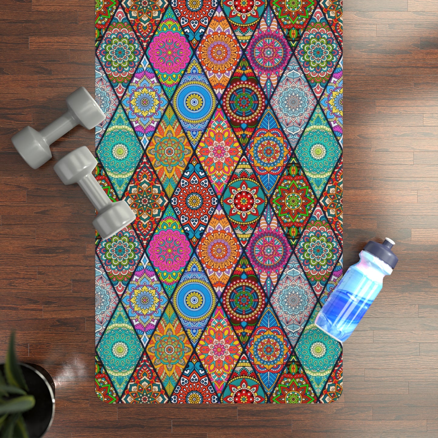 Mandala Argyle Rubber Yoga Mat