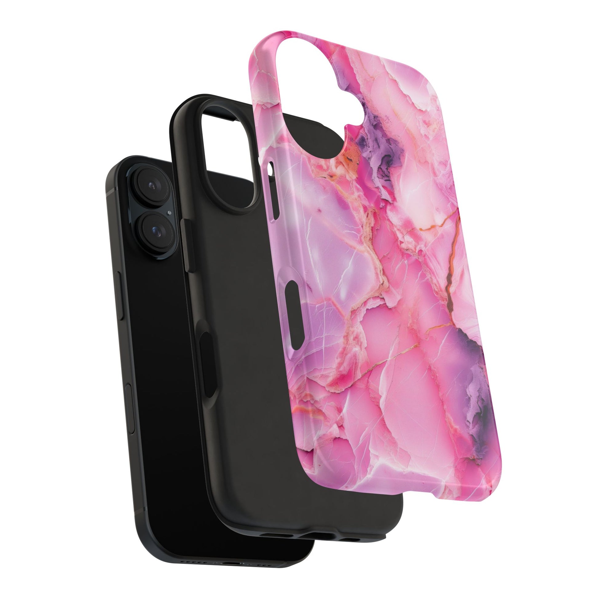Pink Marble Tough Cases for iPhone, Stylish Protective Covers