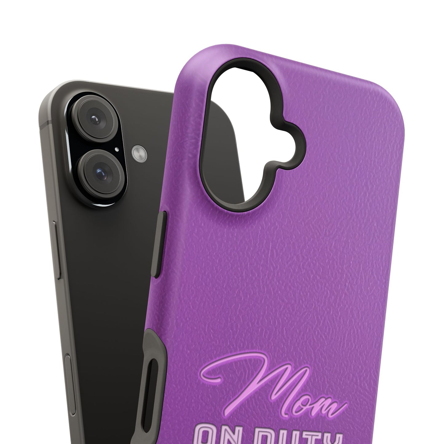 Mom On Duty Impact-Resistant Case, Purple Case for Mothers