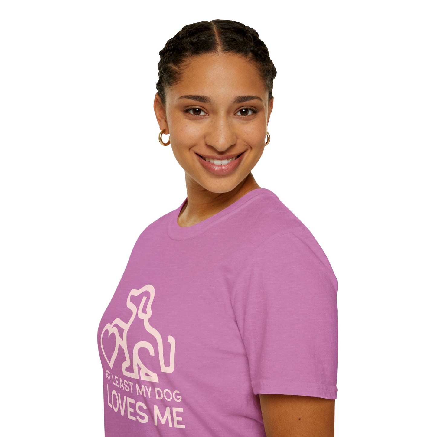 Dog Lover Unisex T-Shirt - At Least My Dog Loves Me